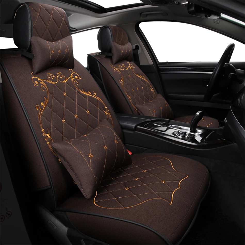 Zhoushenglee Высокое качество Мягкие льняные чехлы для сидений автомобиля Mercedes Benz w203 w204 w211 ML300 Аксессуары для автомобилей-Стайлинг Автомобильные Защитные