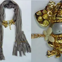 Золотые аксессуары шарфы с подвесками Новые горячие женские модные шейные шали шарфы SS346 20 шт./лот