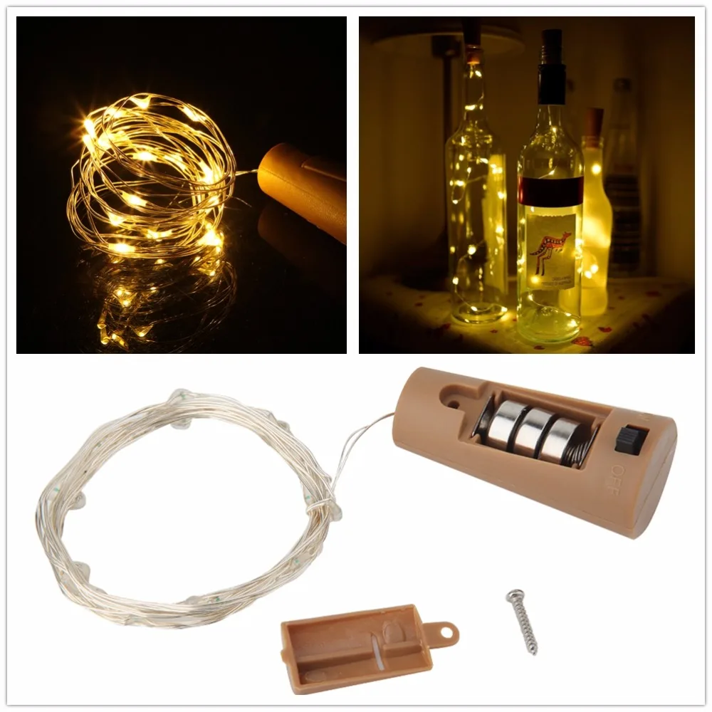 

Copper String Light with Bottle Stopper 1m/2m Cork Shaped Wine Bottle Lights Decoration for Alloween Christmas Holiday Party