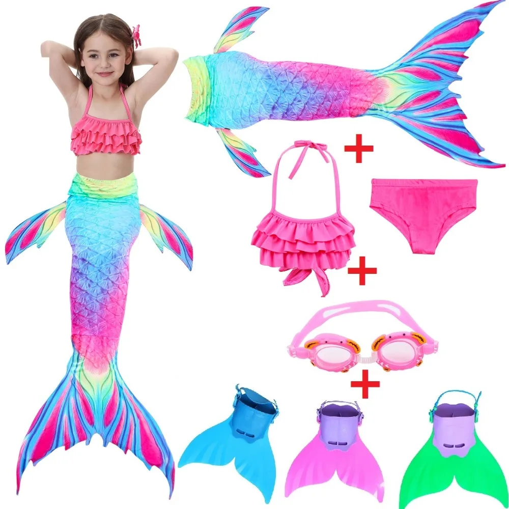 

Kids Mermaid Swimsuit Bikini Girls Mermaid Tail with Finned Swimsuit Child's Wear Split Swimsuit Mermaid Tail Clothing Swimwear