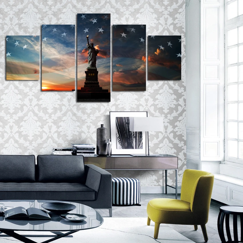 5 панелей плакат пейзаж Современные Wall Книги по искусству холст картины