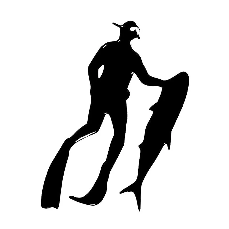 

Car stying 13*16cm Car Styling Vinyl Fishing Diving Cartoon Vinyl Car Sticker 11 ColourJdm