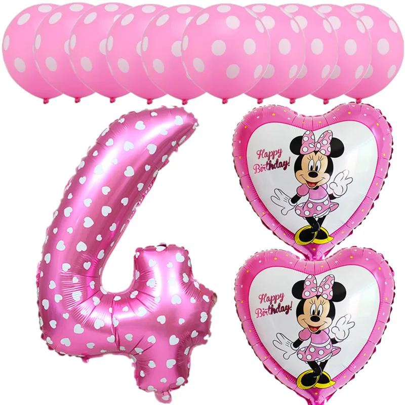 13 шт./лот, цифровые шары 1, 2, 3, 4, 5, 6, 7, 8, 9, фольгированные шары на день рождения для детей, украшение на день рождения, латексные воздушные шары в горошек для малышей - Цвет: pink 4