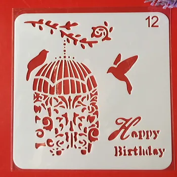 

Hot 15cm Birdcage Bird DIY Layering Stencils Wall Painting Scrapbook Coloring Embossing Album Decorative Card Template