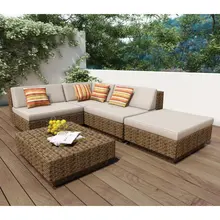 Модный дизайн ротанга глубокая Подушка гостиной диван набор