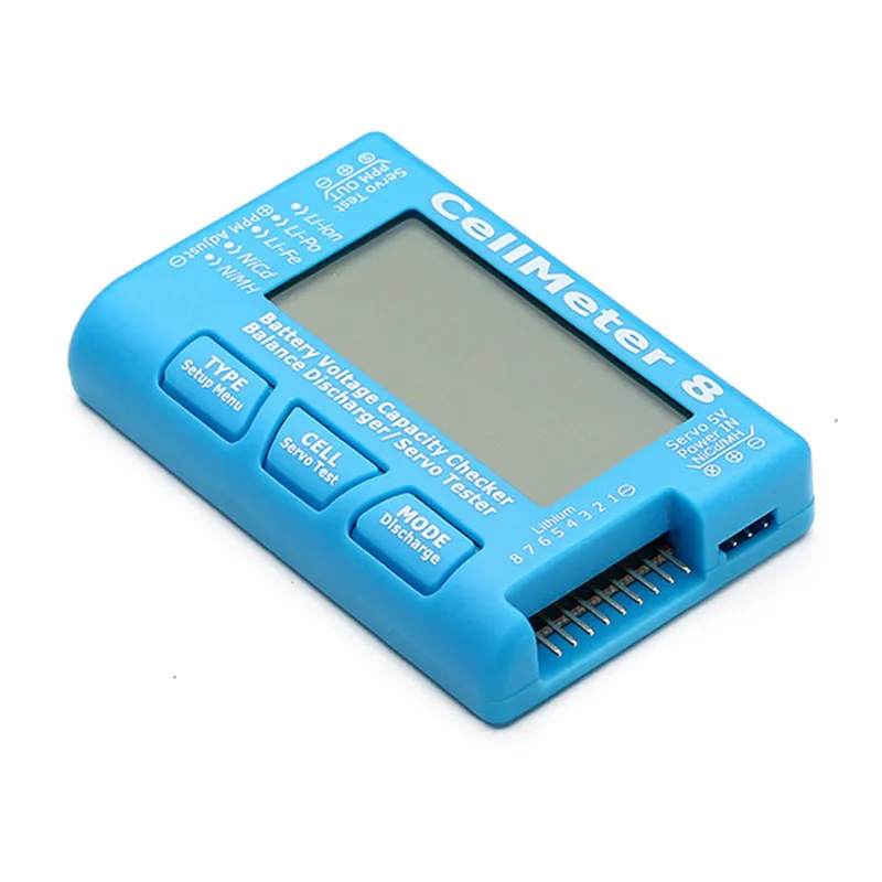 

AOK CellMeter 8 Multifunctional Digital Battery Capacity Servo Voltage Checker Tester 2S-8S for RC Drone