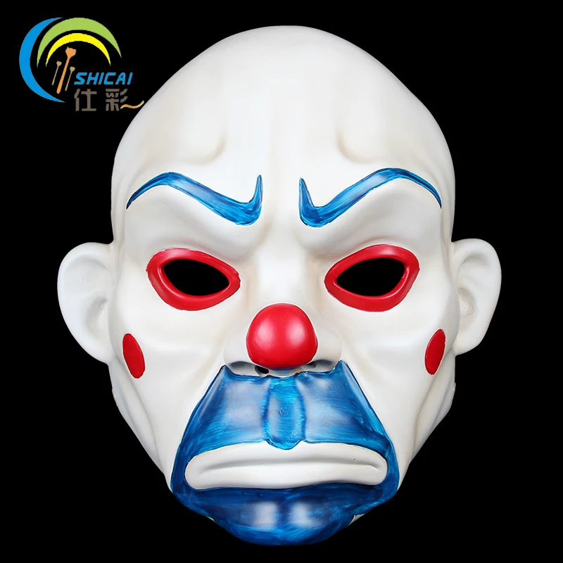  Batman Joker Clown Bank Robber Adult Resin Masks Halloween Movie Bank Robbery Heath Ledger Masquera