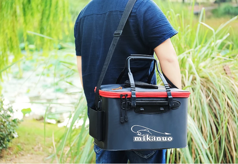 Bolsa de Pesca Balde de Pesca Caixa de Peixe ao Vivo Recipiente de Água Bolsas de Armazenamento Portátil Dobrável Acampamento Caminhadas Pan Basin Enfrentar Eva 17 High Quality Esporte e Lazer