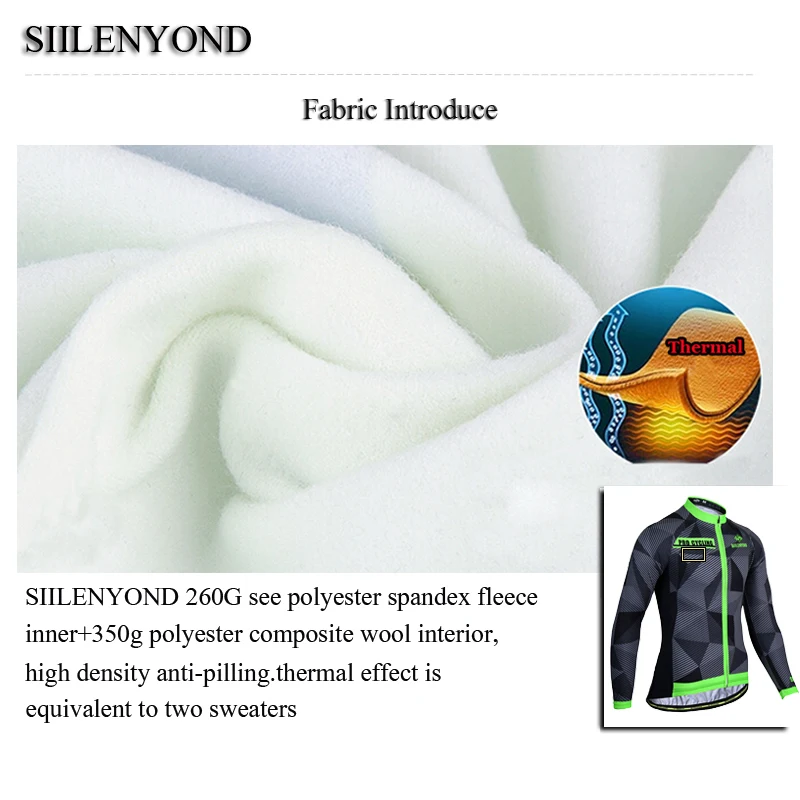 Siilenyond, зимняя термальная велосипедная Джерси, наборы, горный велосипед, одежда для велоспорта, одежда для велоспорта, Roupa De Ciclismo Invierno