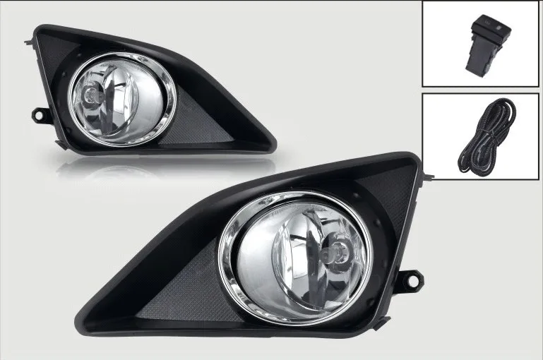 Complete Front Right Left Fog Light Lamp + Grille Cover +wiring harness