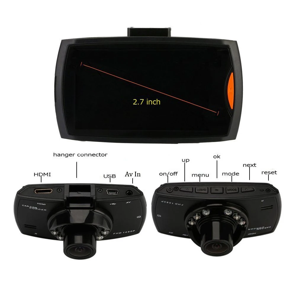 Podofo двойной объектив G30 Автомобильный видеорегистратор FHD 1080P видео регистратор с резервной камерой заднего вида видеокамера ночного видения Dashcam