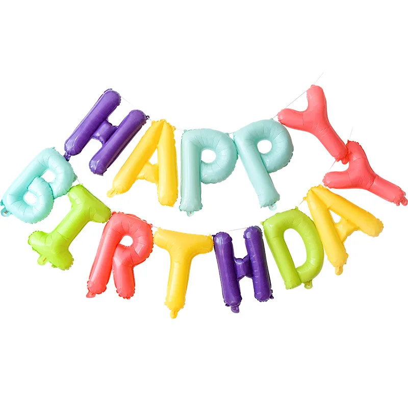 Шар с днем рождения Воздушные буквы Алфавит розовое золото фольга воздущные шары Детские игрушки Свадьба День Рождения вечерние гелиевые шары - Цвет: macaron color