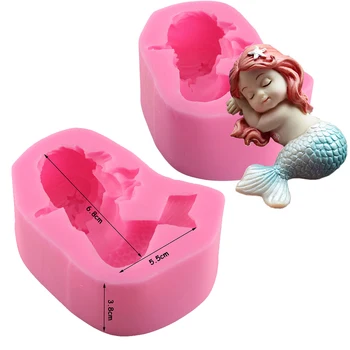 

Cute Baby Mermaid Silicone Mold Cake Decorating 3D Craft Soap Resin Clay Molds Wedding Birthday Fondant Candy Chocolate Molds