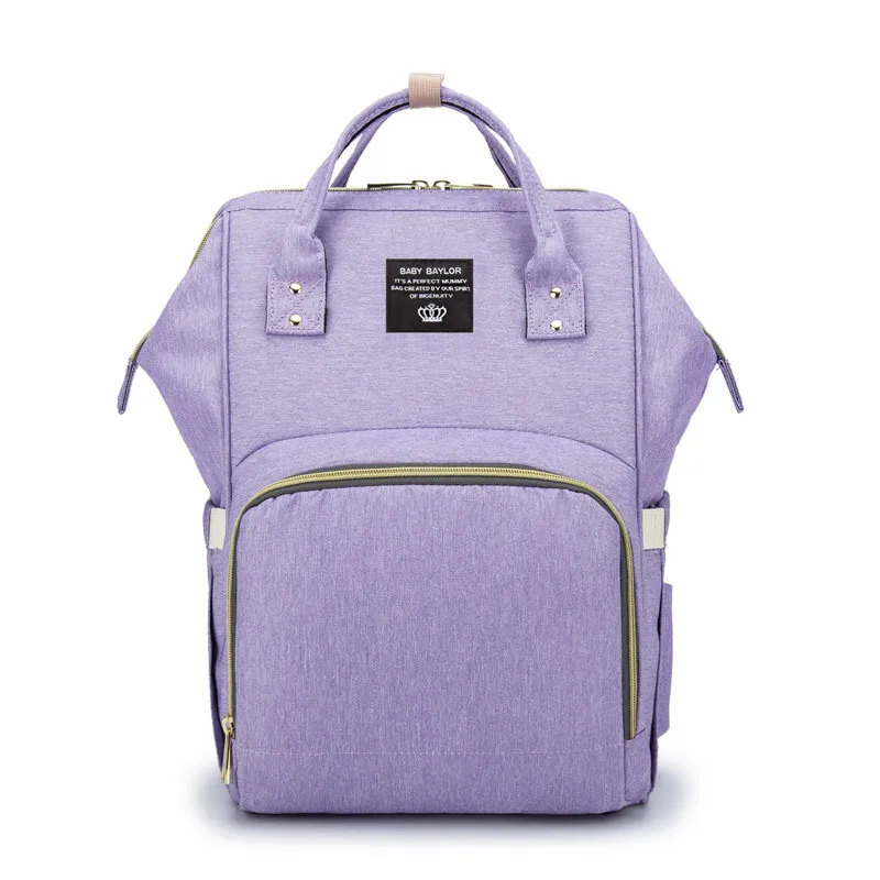 Модная сумка для подгузников для мам и мам, Большая вместительная детская сумка, дорожный рюкзак, дизайнерская сумка для ухода за ребенком - Цвет: Лаванда