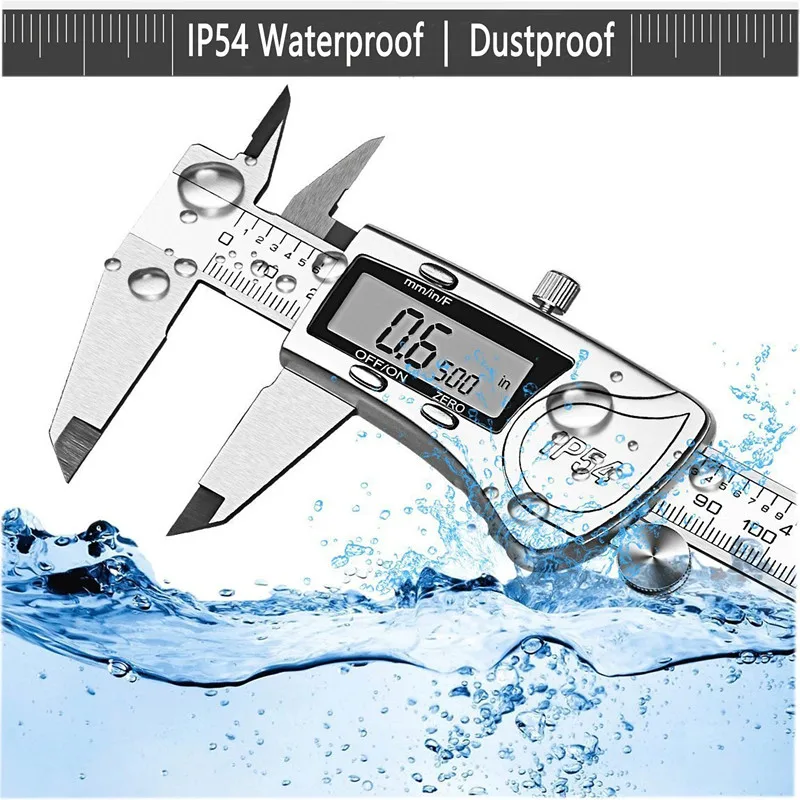 

new Waterproof 150mm 6inch Digital Vernier Caliper IP54 Stainless Steel LCD Electronic Caliper Gauge m/in Micrometer Measuring T