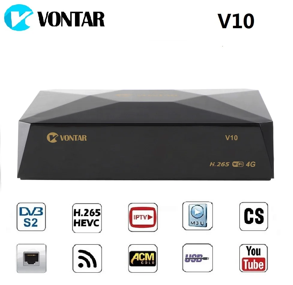 ТВ приставка VONTAR V10 H.265 DVB S2 цифровой спутниковый ресивер Поддержка cline Stalker Xtream