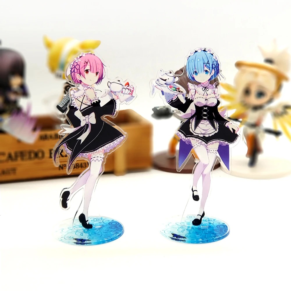 Love Thank Re Zero начала жизни в другом мире Ram Rem фигурка на акриловой подставке модель двухсторонняя пластина Держатель Топпер аниме