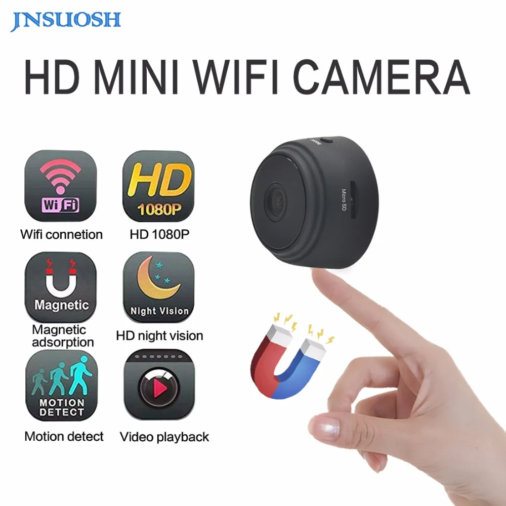 Micro Mini Câmera WIFI HD 720 p Com Aplicativo de Smartphone E Visão