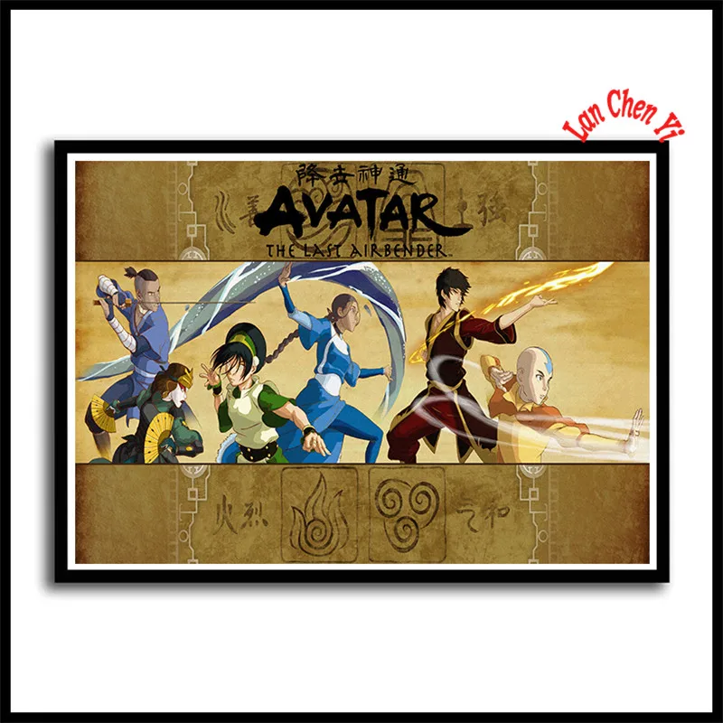 Аватар Последний Airbender белая бумага с покрытием плакаты фотографии для украшения комнаты дома Бескаркасный плакат