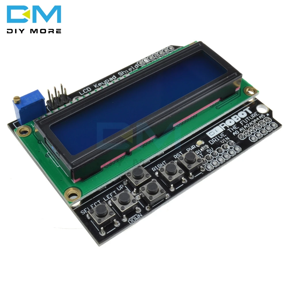 

1602 LCD Board Keypad Shield Blue Backlight Module For Arduino Duemilanove Robot Board 16 Character by 2 Line HD44780 interface