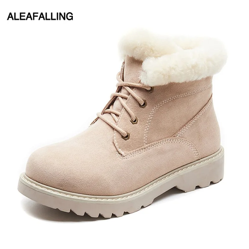 

Aleafalling Women Winter Snow Boots Female Warm Mature Fashion Woman Shoes Boot Outdoor Vintage Lace Up Casual Lady Boots WBT331