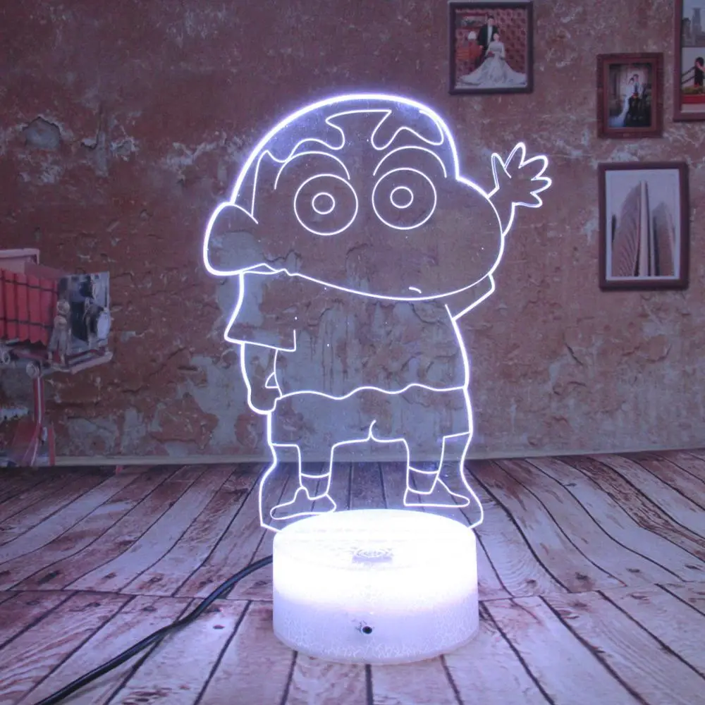 Мультфильм Crayon Shin-Chan ночник светодиодный рисунок дети мальчики подарок манга японского аниме Kureyon Shinchan настольная лампа спальня