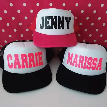 

personalize NAMES wedding bride bridesmaid birthday Mesh Trucker Snapback trucker hats caps hen party company gifts favors