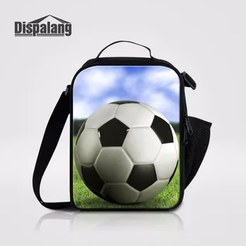 

Dispalang Soccers Prints Portable Picnic Lunch Carry Bag Insulated Lunch Bag With Shoulder Straps Children Food Bag Lunch Box
