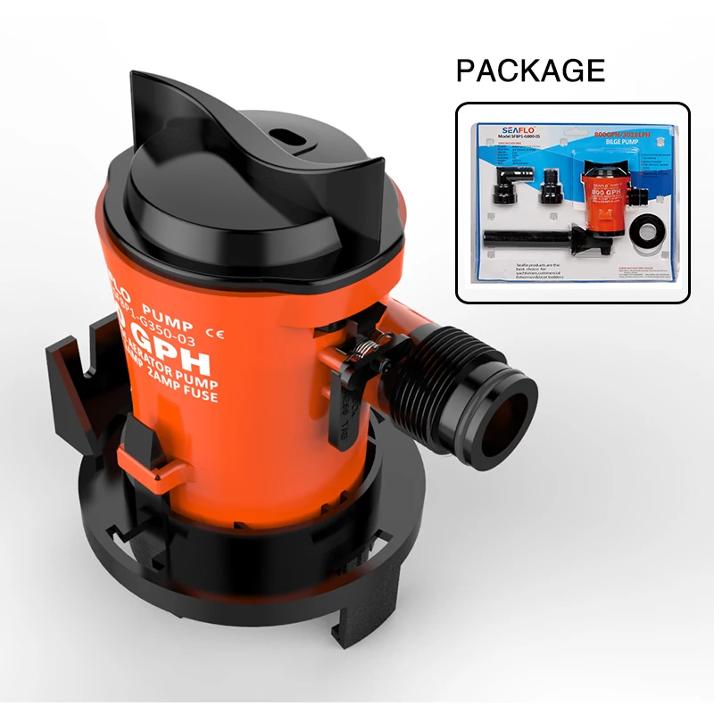 

SEAFLO 12V 350GPH Cartridge Submersible Bilge Pump Non Automatic Side Mount Marine Boat Camper RV