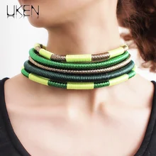 В богемном стиле колье Цепочки и ожерелья для Для женщин макси украшения Rope Chain, стейтмент Цепочки и ожерелья s и модным магнитным аксессуары UKEN