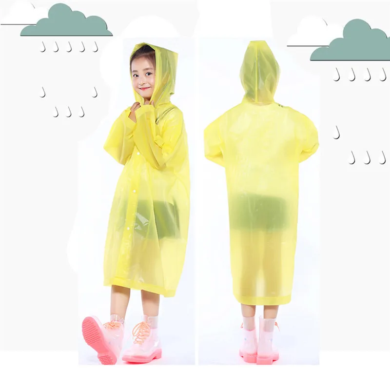 Children's raincoat 1PC Portable Reusable Raincoats Children Rain Ponchos For 6-12 Years Old #4J03 (17)