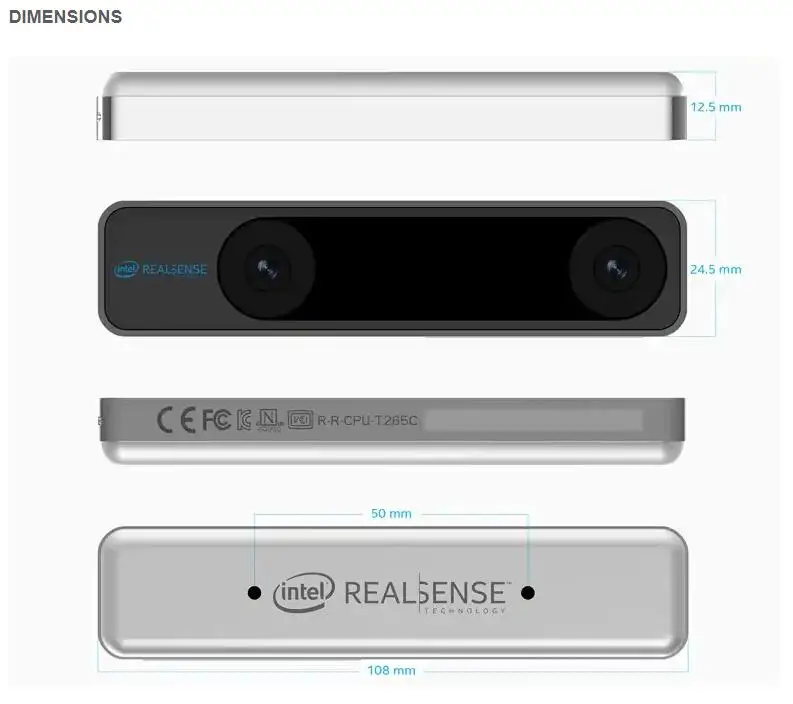 1 шт. x камера слежения RealSense T265 класс автономного устройства одновременной локализации и отображения