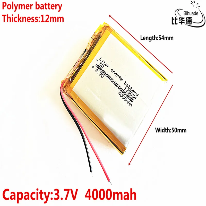 Bihuade Бесплатная доставка 3,7 V 4000 mAh 125054 литий-полимерная батарея MP3 MP4 навигационное оборудование маленькие игрушки