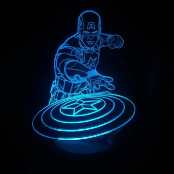 

Novelty Captain Popular Figure 3D Lamp Illusion Night Light LED Bulb Multicolor Creative Gift Children's Bedroom Bedside