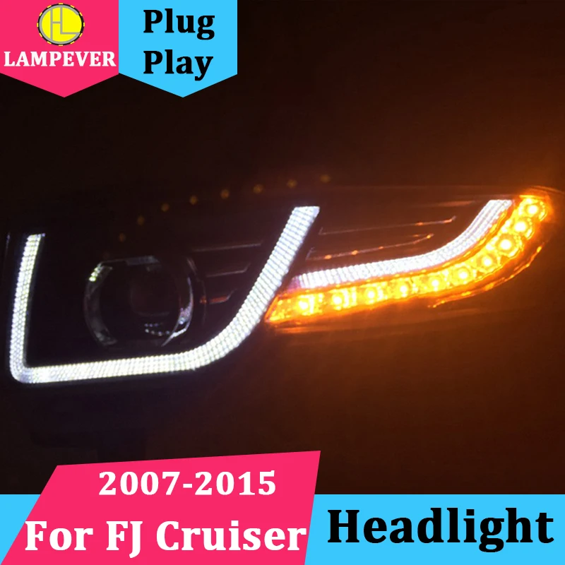 Lampever авто передний светильник для FJ Cruiser 2007- светодиодный головной светильник со средней решеткой фары би ксенон HID
