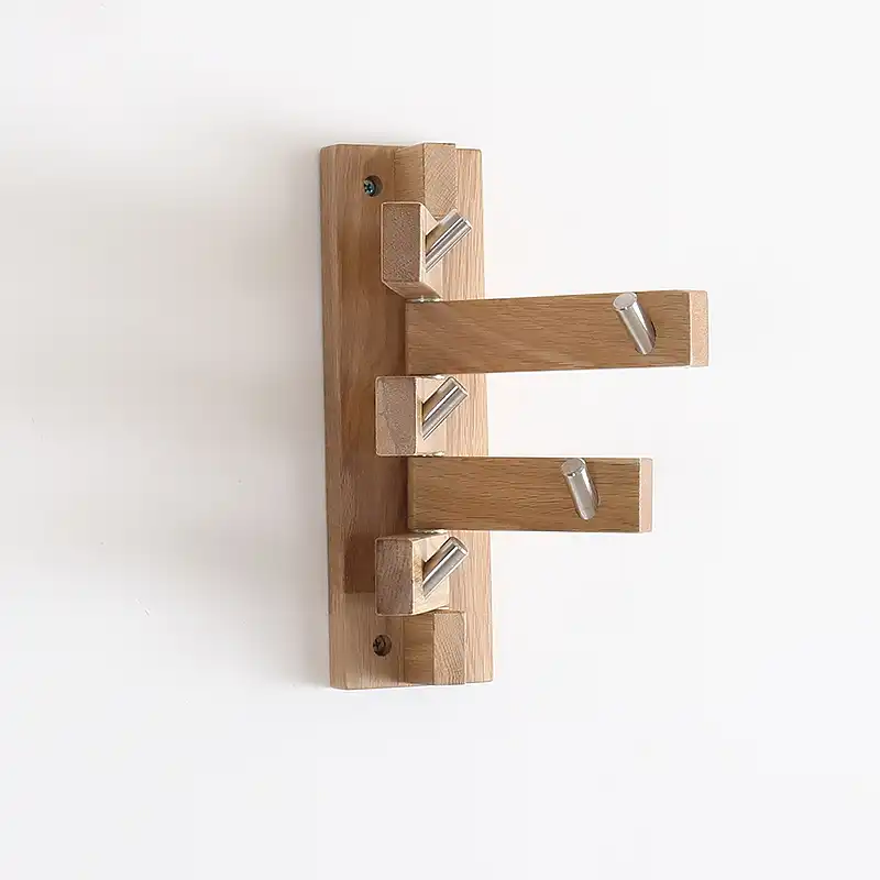 Perchero giratorio nórdico con gancho de madera para pared, moderno