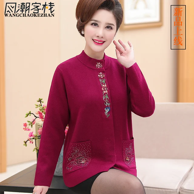 Winter sweater for old woman Clearance