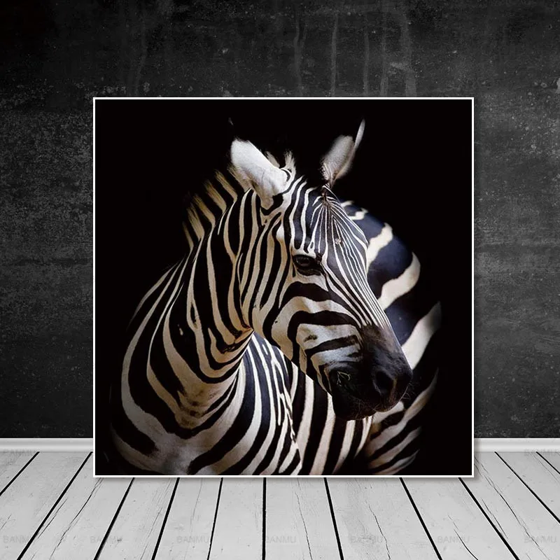 Poster Animal Canvas Painting Home Decor Wall Art Zebra Print Horse Prints No Frame Cat Wall Pictures for Living Room Lion