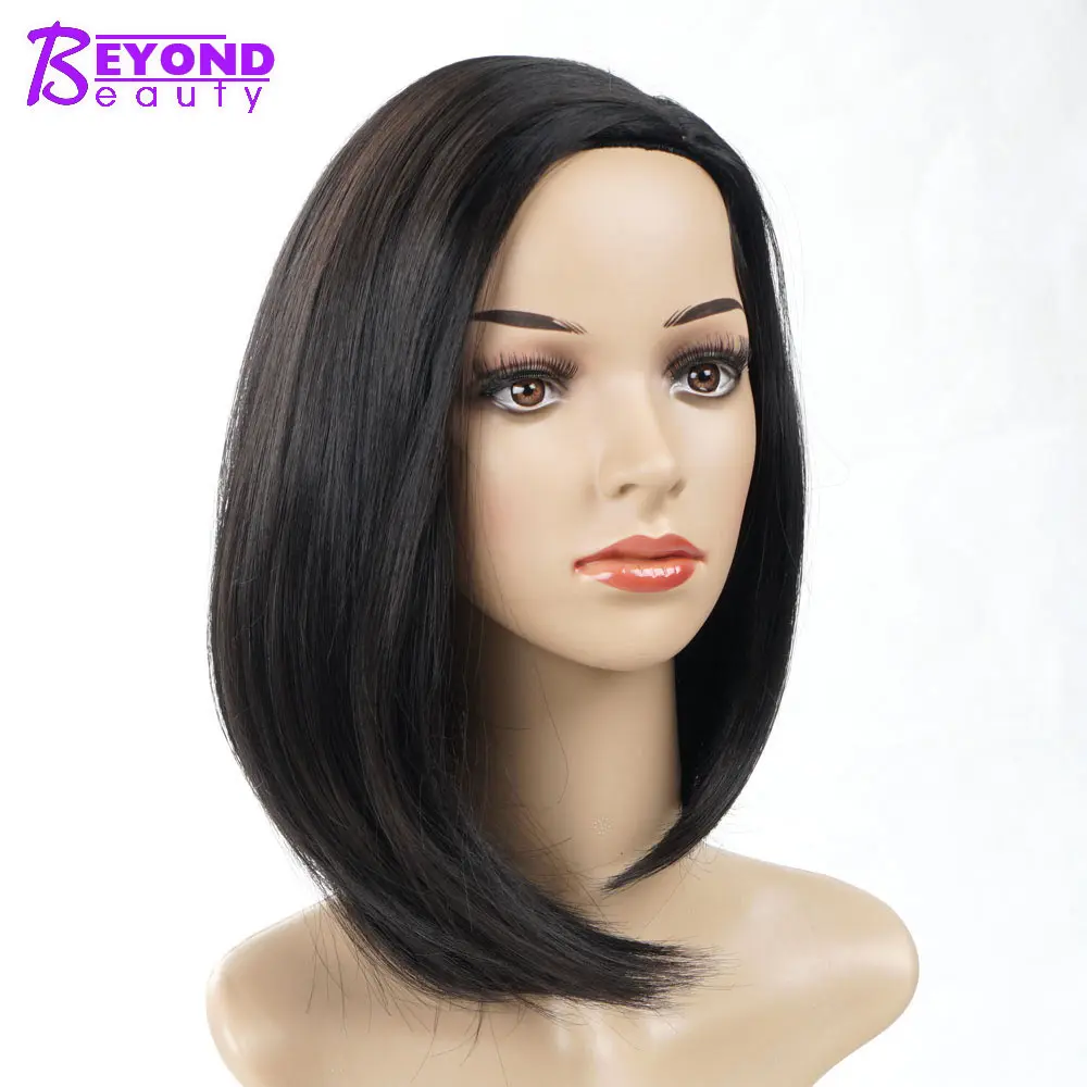 Beyond Beauty Straight Bob Cuts Black Wig for Women With Side Part