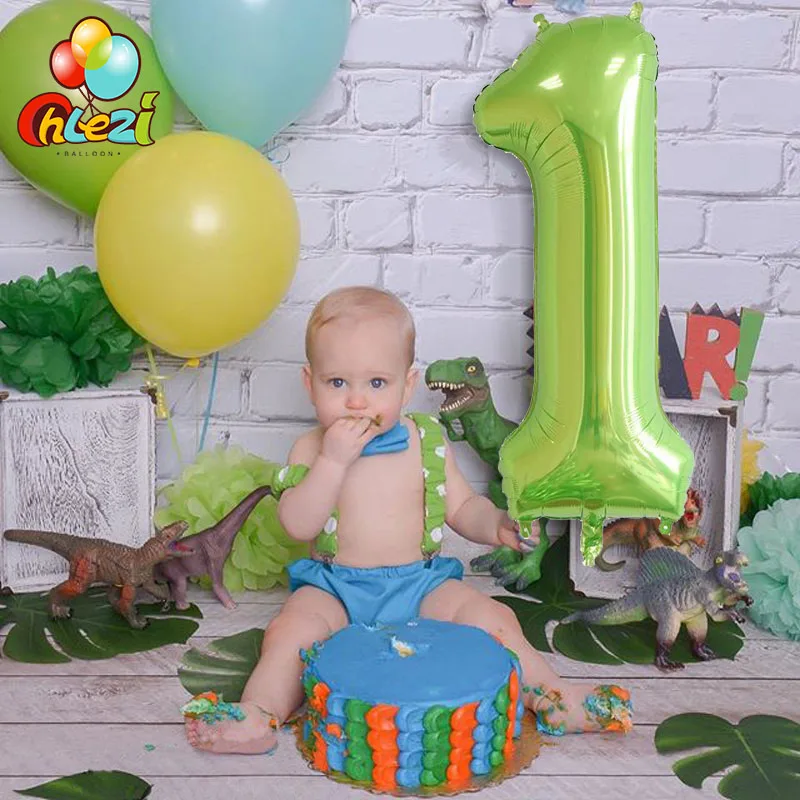 

1pcs Baby shower Number helium balloons bright color Green Gold 40 inch1 2 3 birthday party decor supplies Photography globos