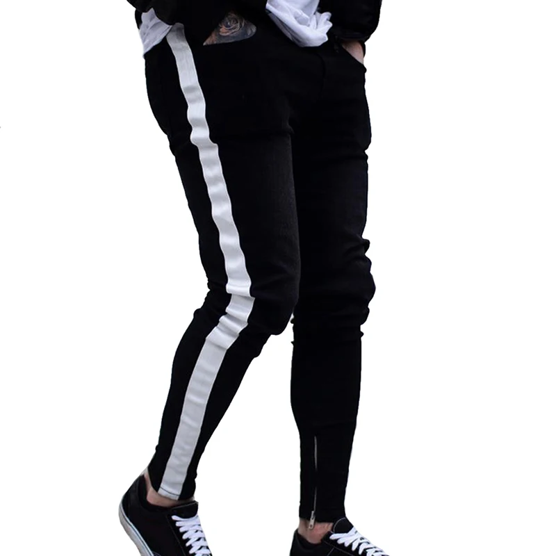 SHUJIN мужские джинсы-шаровары с эффектом потертости, блестящие джинсовые черные брюки, спортивная одежда в стиле хип-хоп, штаны для бега с эластичной талией размера плюс 3XL