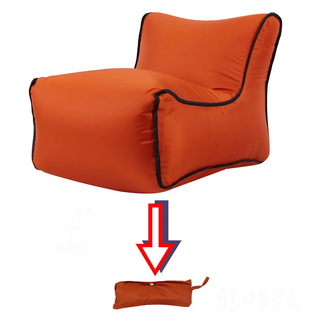 Удобный Одноцветный серый черный надувной шезлонг ленивый Диванный стул диваны-мешки для отдыха на открытом воздухе вечерние Отдых Путешествия# G20 - Цвет: Оранжевый