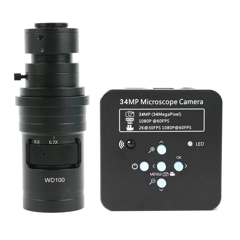 #*Cheap 34MP 1080P 2K HDMI USB Electronic Video Digital Microscope Camera+10X 200X FHD Zoom C mount Lens For Phone PCB Solder Repair