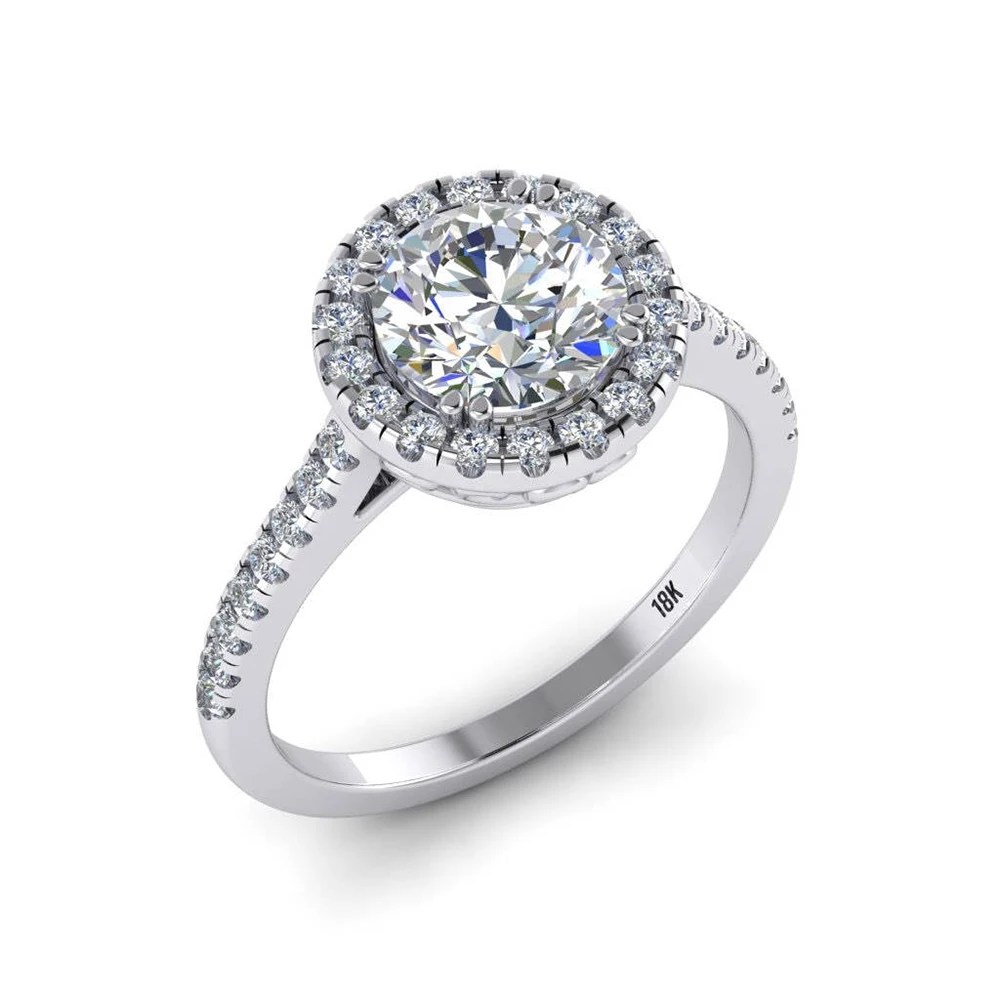 moissanite halo engagement ring (2)
