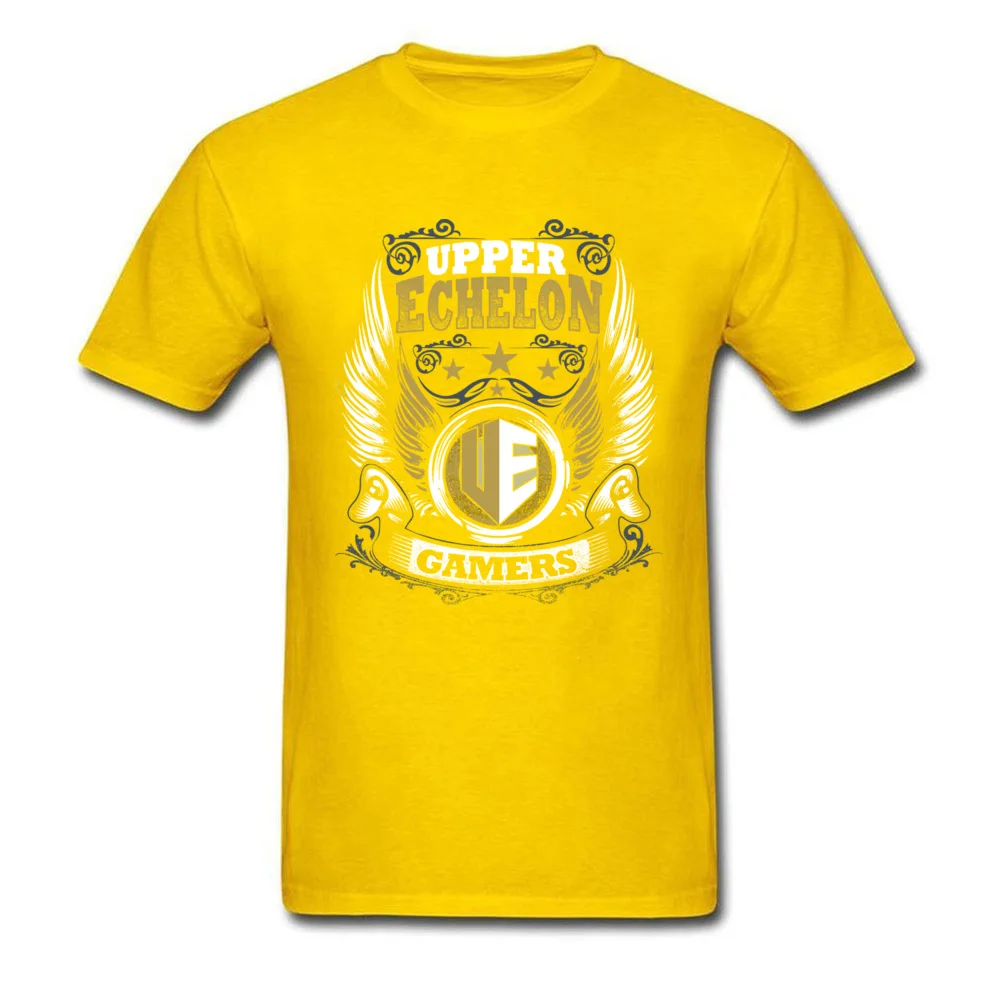 Upper Echelon Gold Crest 100% Cotton Fabric Tshirts for Men Short Sleeve Tees Hip Hop Labor Day O-Neck Tops Shirts Hip hop Upper Echelon Gold Crest yellow