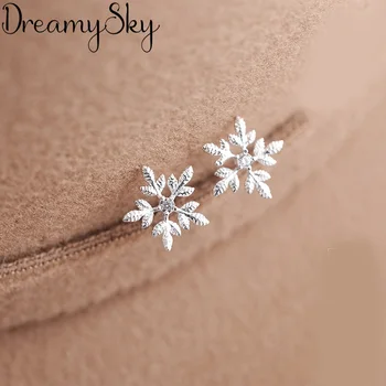 

DreamySky Brand Ear Jewelry Silver Color Statement Earrings For Women Ladies Girls Snow Earrings Femme Gifts Brincos