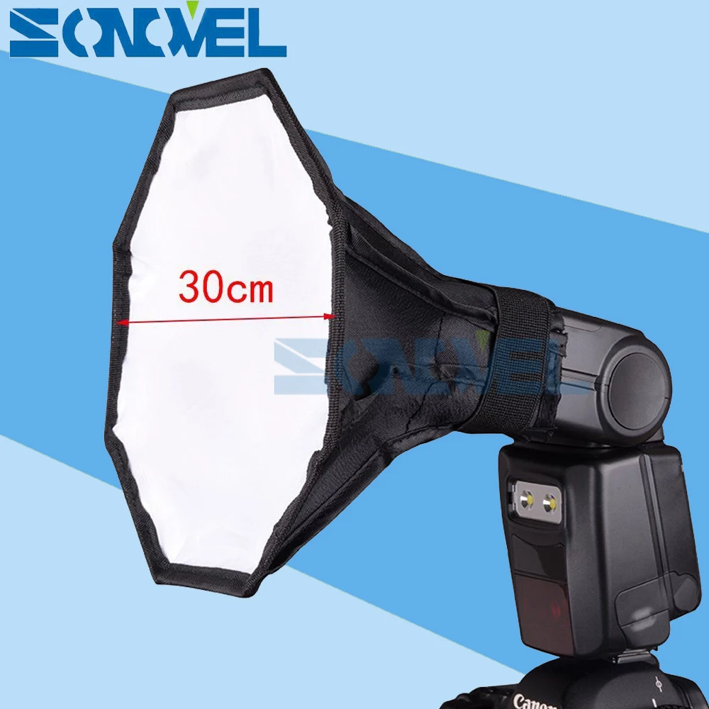 Octagon Flash Diffuser 30cm 12 inch 8 Square Mini Softbox for Canon