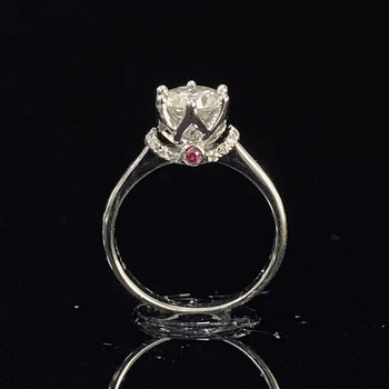 

9K White Gold Moissanite Ring Purple Diamond ring 1ct 2ct 3ct Round Cut Crown jewelry Wedding Party Anniversary Ring