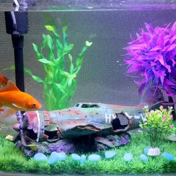 

1PC Aquarium Warplane Fish Tank Decor Fighter Shape Resin Crafts Wreckage Airplane Hide Cave For Fish Shrimp Ornaments