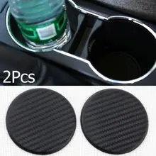 2 шт. черный Автомобильный авто водный слот для чашки Нескользящие коврики из углеродного волокна